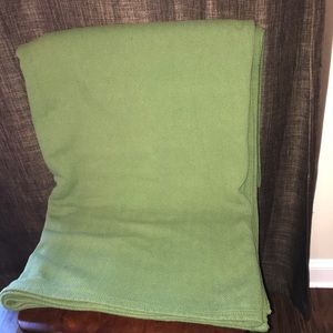Clover green cotton herringbone blanket